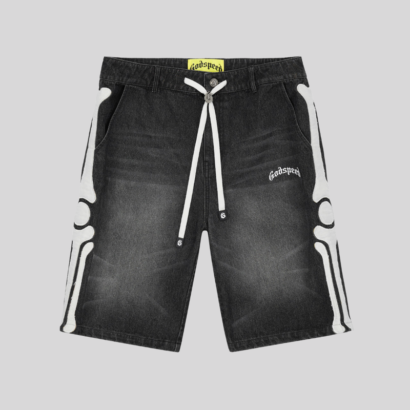FÉMUR DENIM SHORTS BLACK GODSPEED