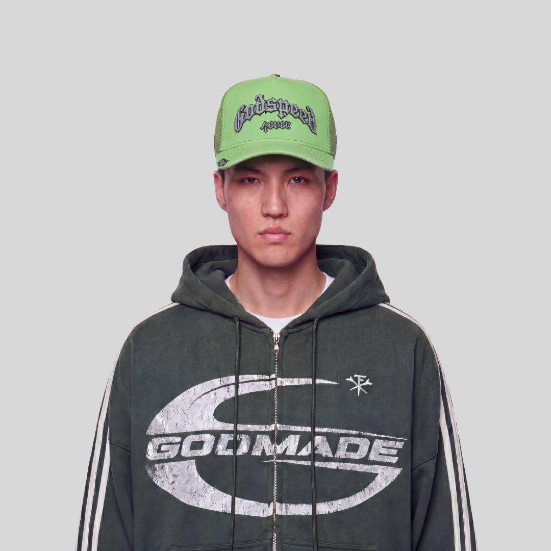 GS FOREVER TRUCKER HAT LIME GODSPEED