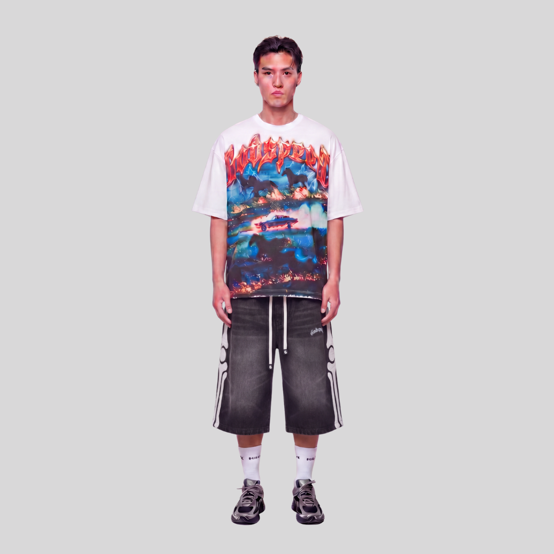 NEW AGE 3QTR SHORTS BLACK / WASH GODSPEED