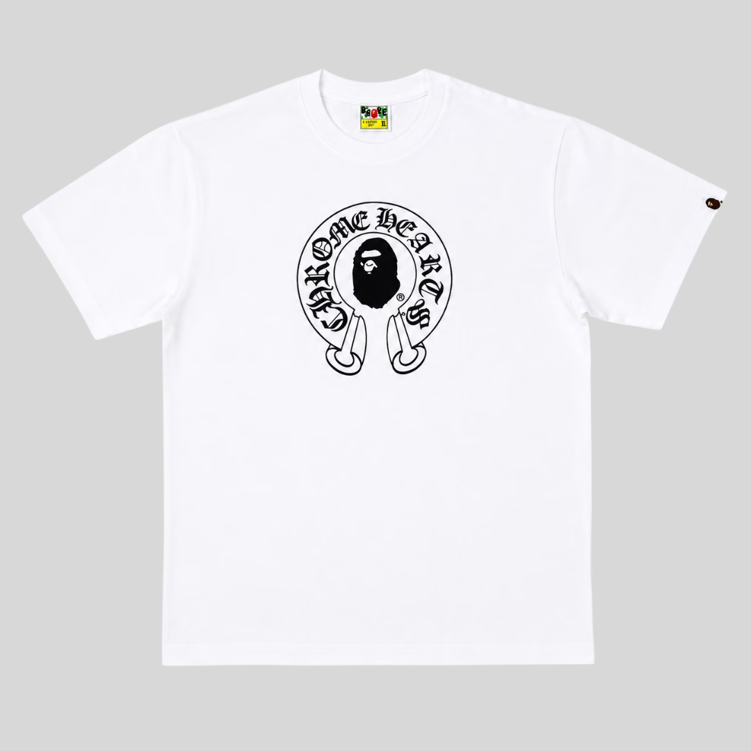 BAPE X CHROME HEARTS T-SHIRT WHITE BAPE