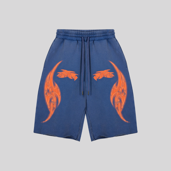 VIVID THREE QUARTERS WASHED BLUE SHORTS GODMADE