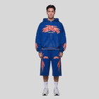 VIVID THREE QUARTERS WASHED BLUE SHORTS GODMADE