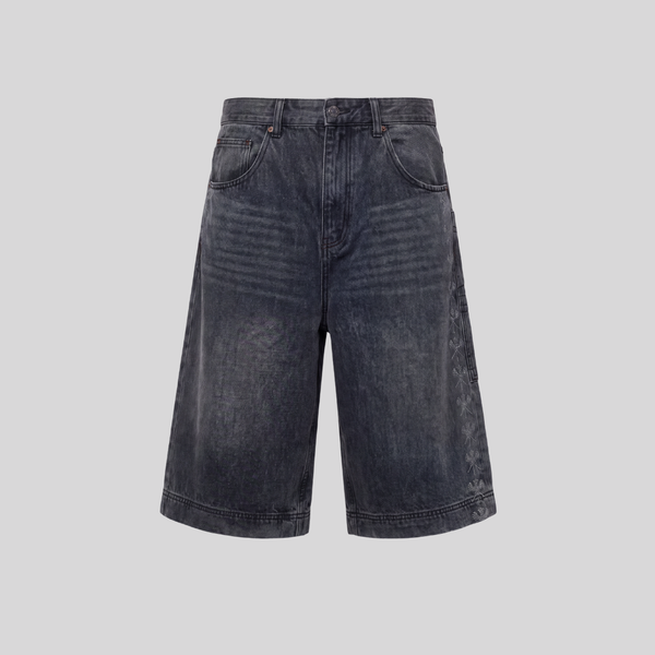 DENIM JORTS WASHED BLACK GODMADE