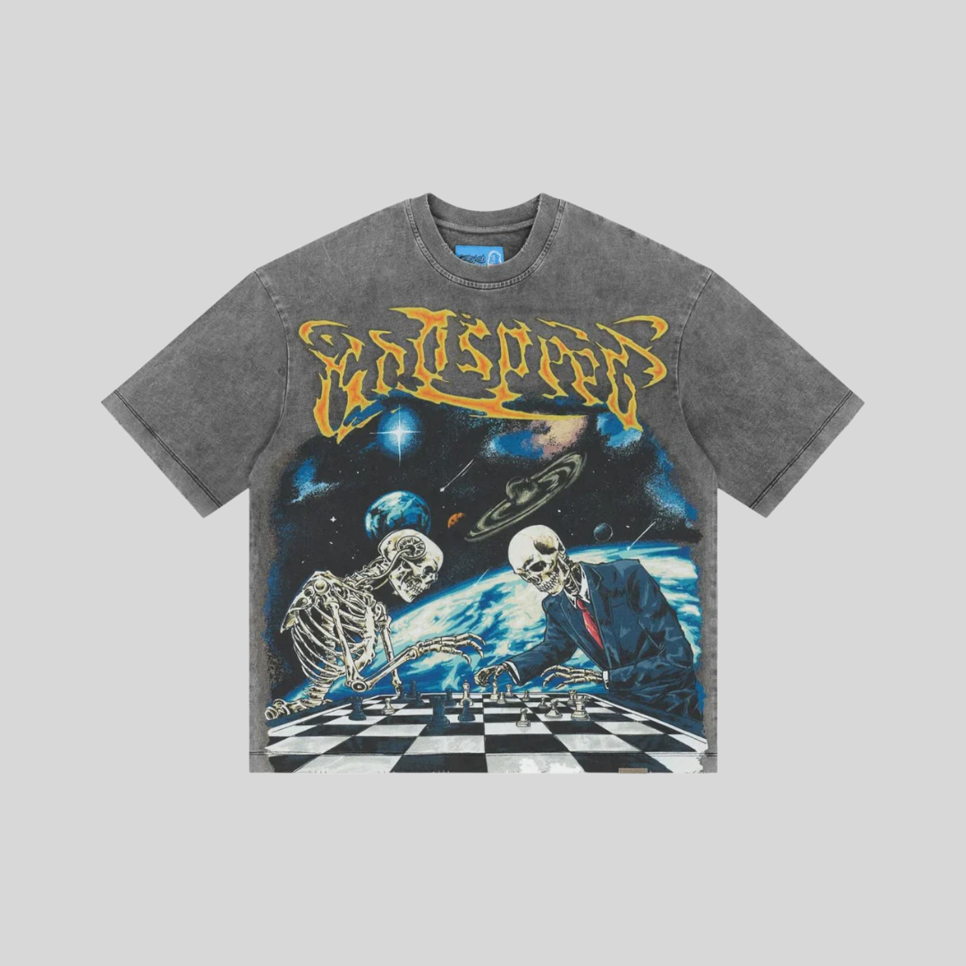 CHECKMATE II T-SHIRT GREY WASH