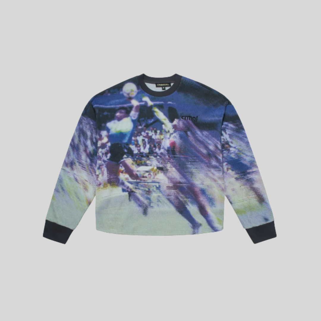HAND OF GOD WAFFLE T-SHIRT MULTI CRIMINAL DAMAGE