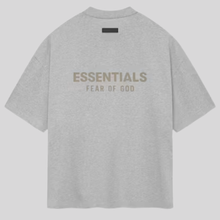 SS24 V-NECK TEE LIGHT HEATHER GREY ESSENTIALS