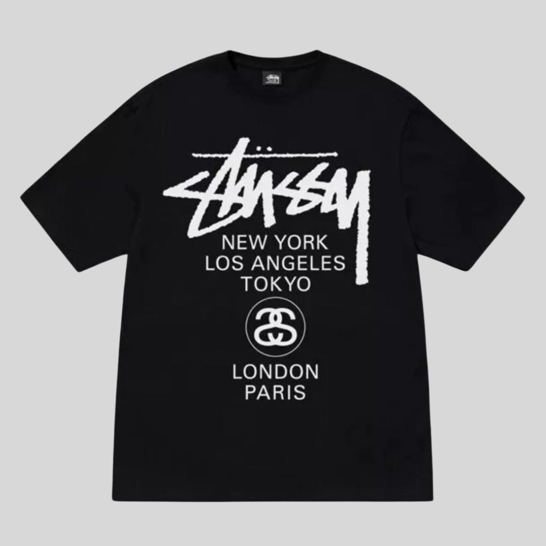 STÜSSY WORLD TOUR T-SHIRT BLACK STUSSY