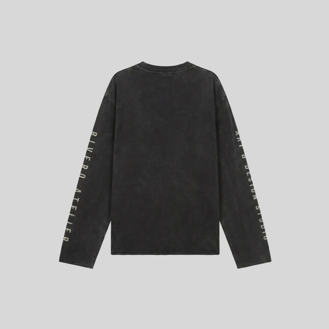 DAYDREAMS RAW EDGE LONGSLEEVE BLACK RIVERO