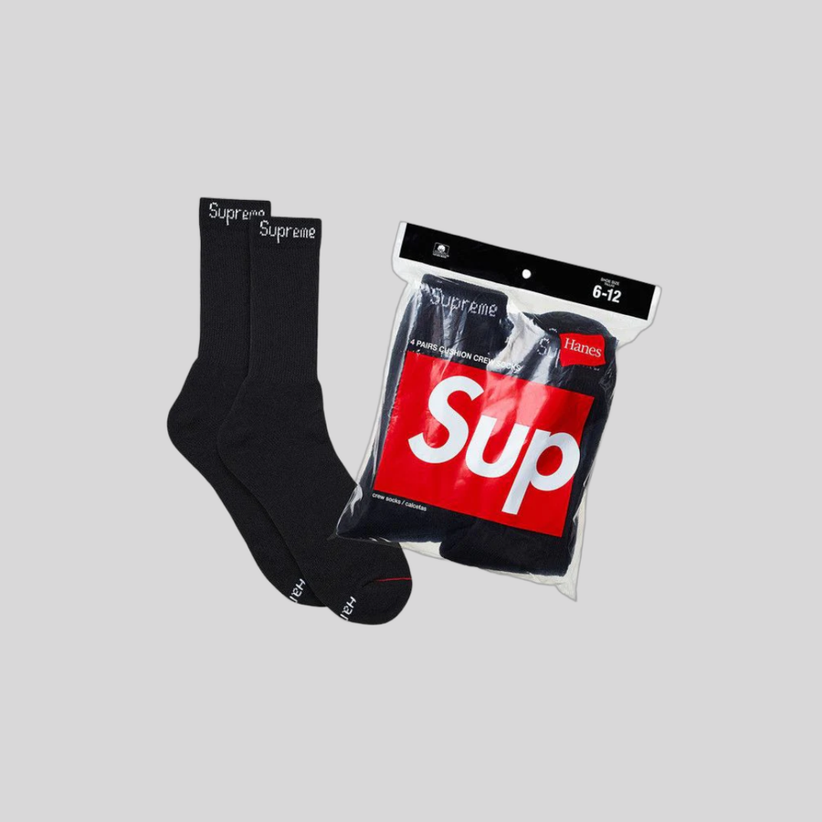 SOCKS BLACK (4 PACK) SUPREME