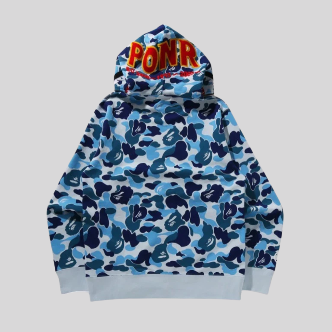 BAPE ABC CAMO SHARK FULL ZIP HOODIE BLUE BAPE