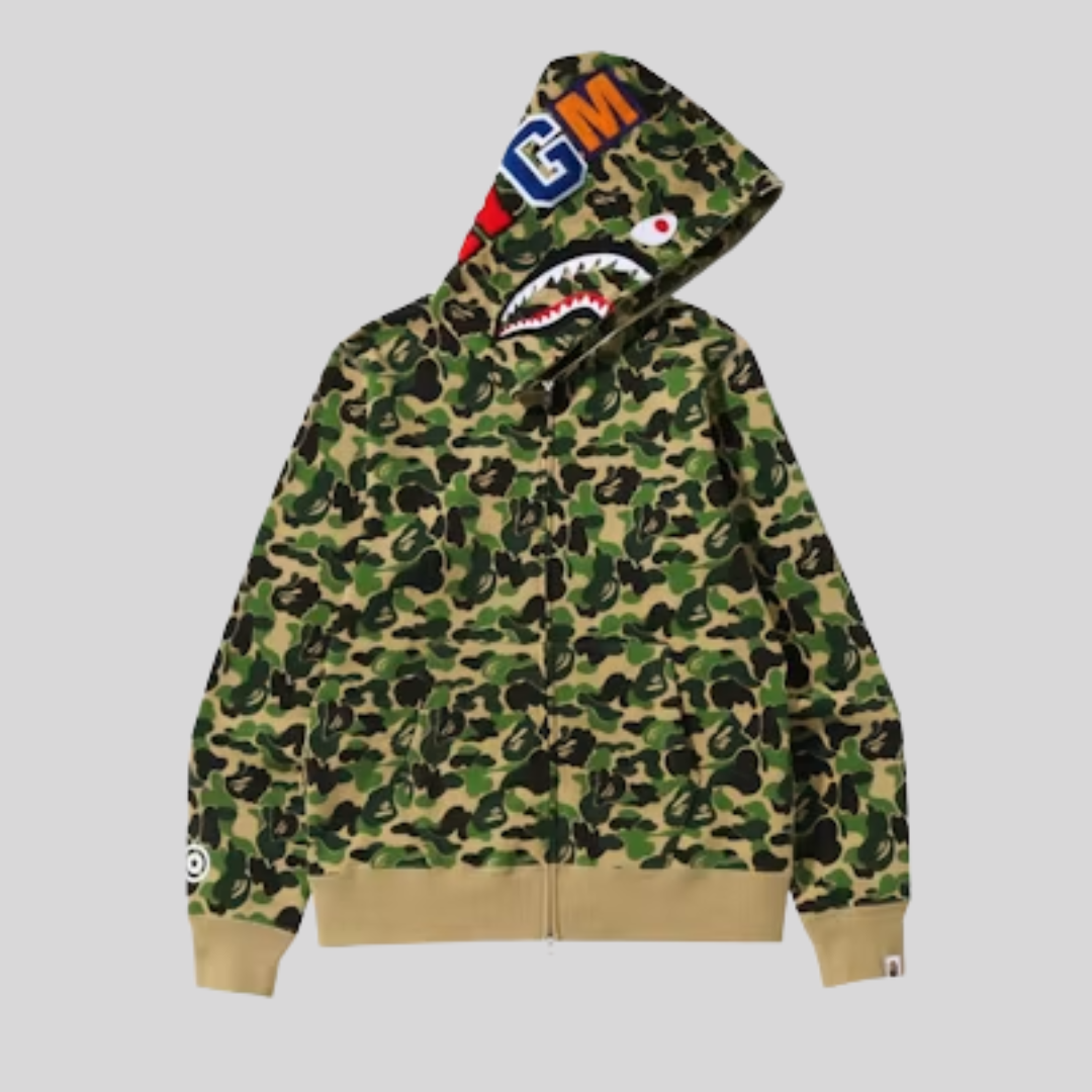 ABC CAMO SHARK FULL ZIP HOODIE GREEN