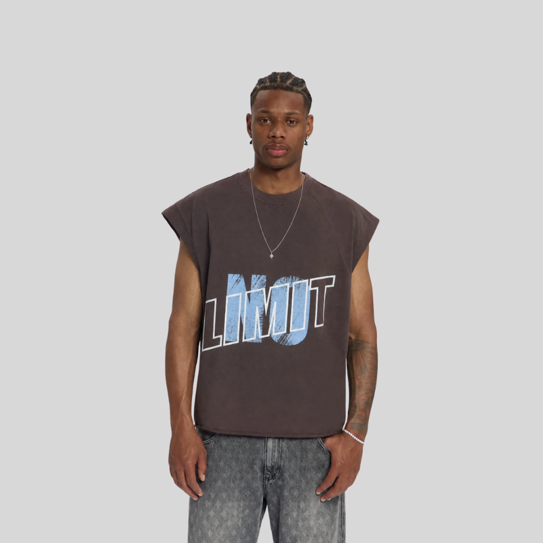 COUCHELLA SLEEVELESS TEE BROWN NO LIMIT