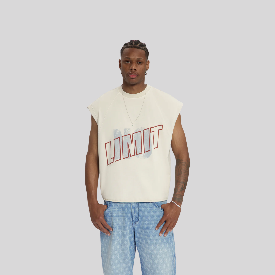 COUCHELLA SLEEVELESS TEE BEIGE NO LIMIT