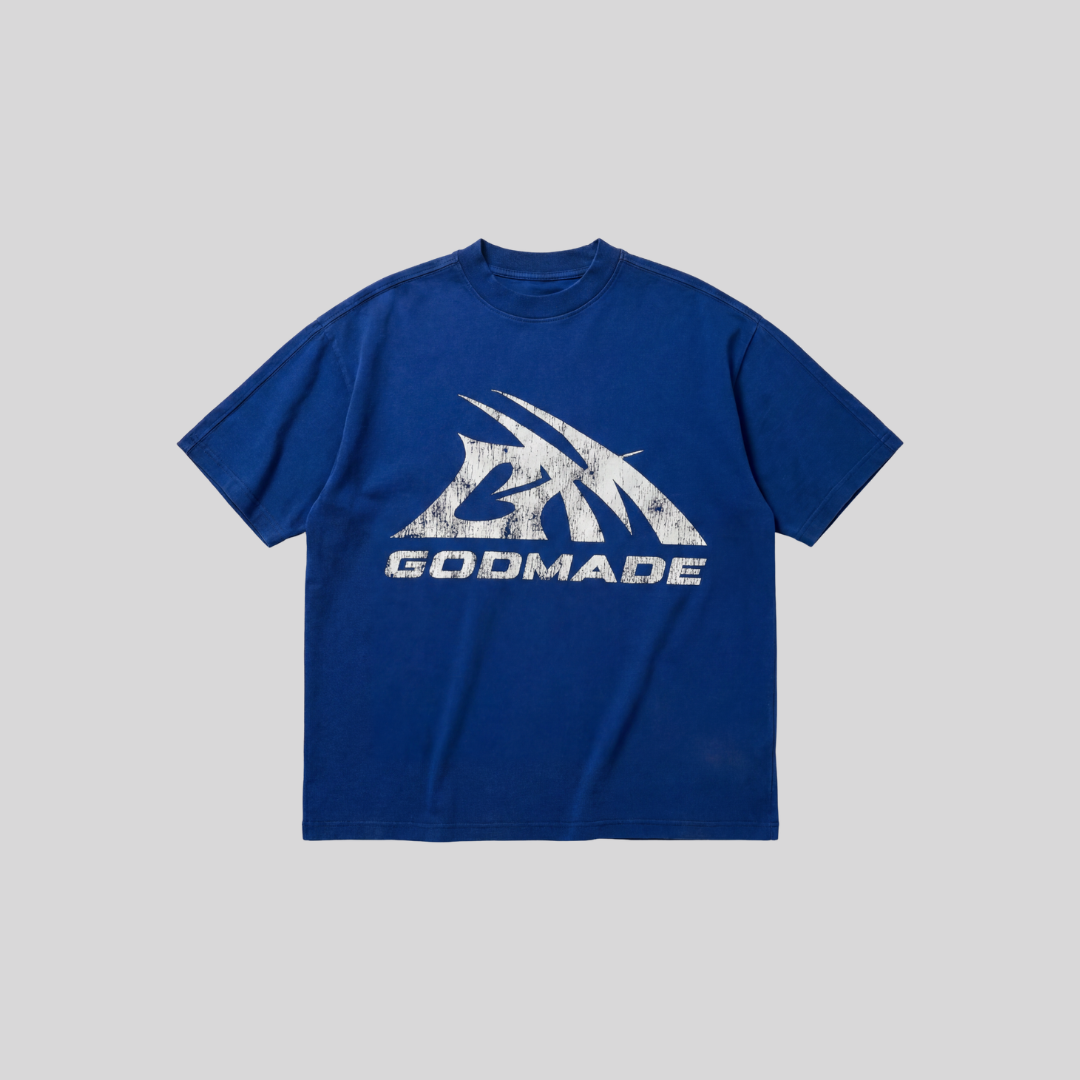 LOGO TEE WASHED BLUE GODMADE