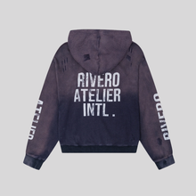 WAFFLE ZIP HOODIE NAVY RIVERO