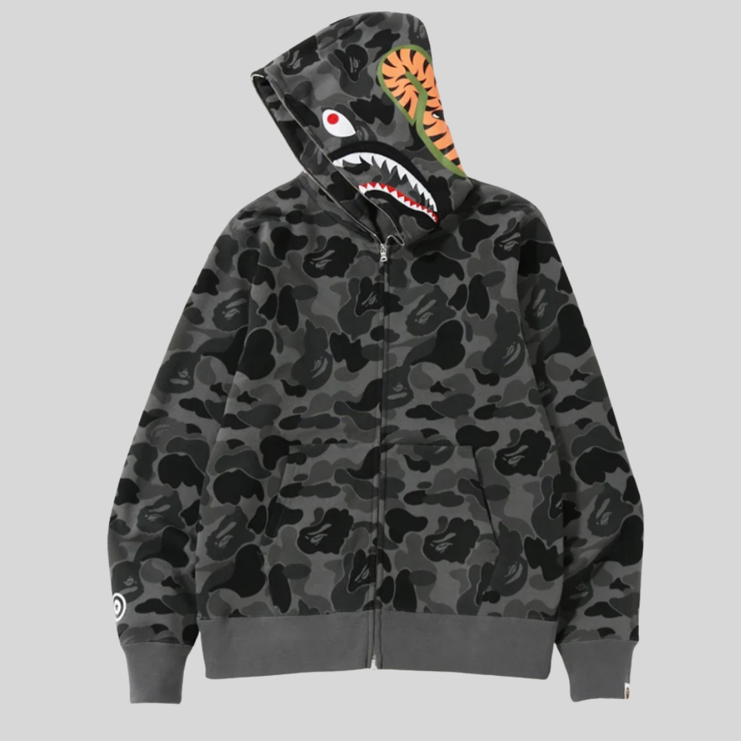 BAPE COLOR CAMO SHARK FULL ZIP HOODIE BLACK BAPE
