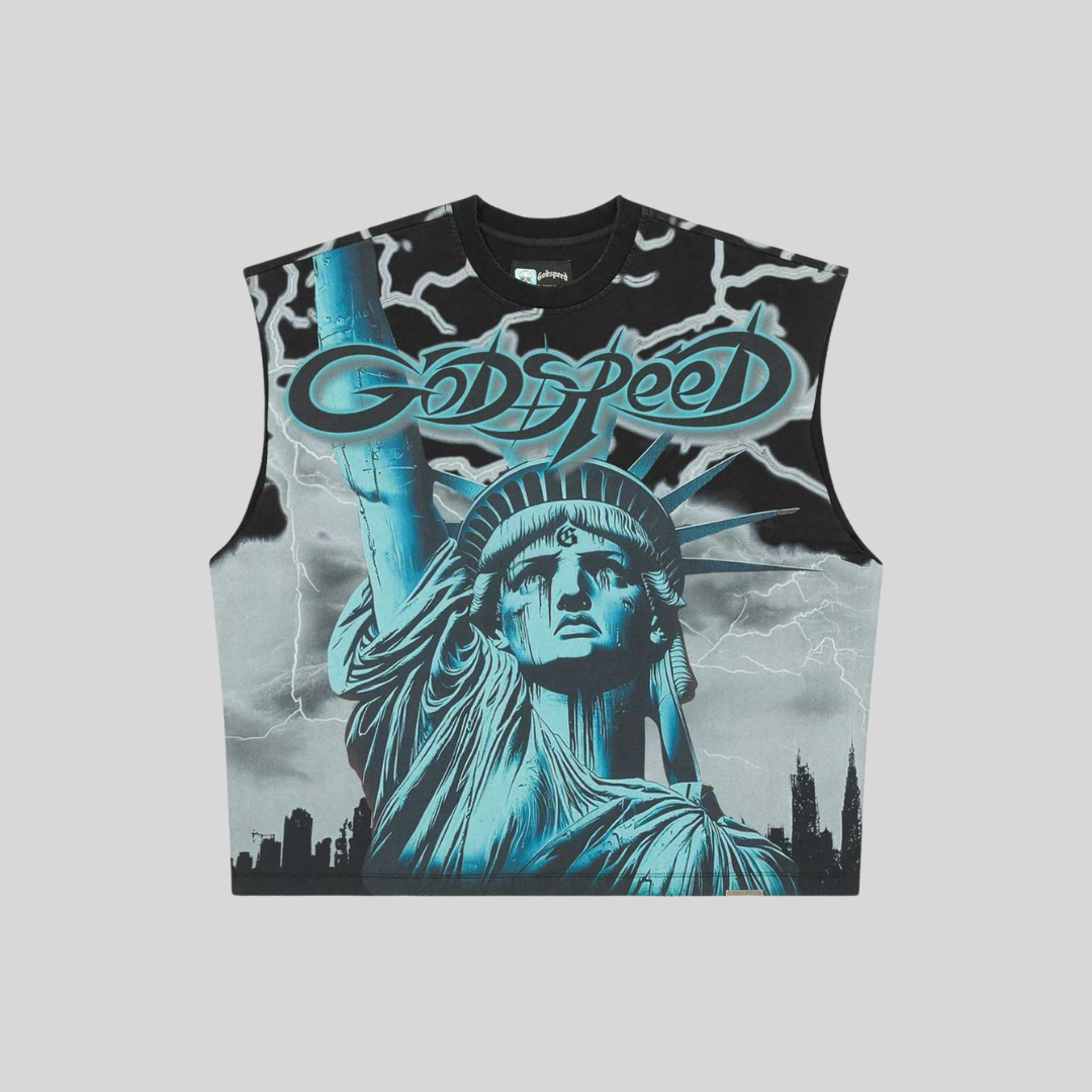 VOLTAGE SLEEVELESS T-SHIRT GREY