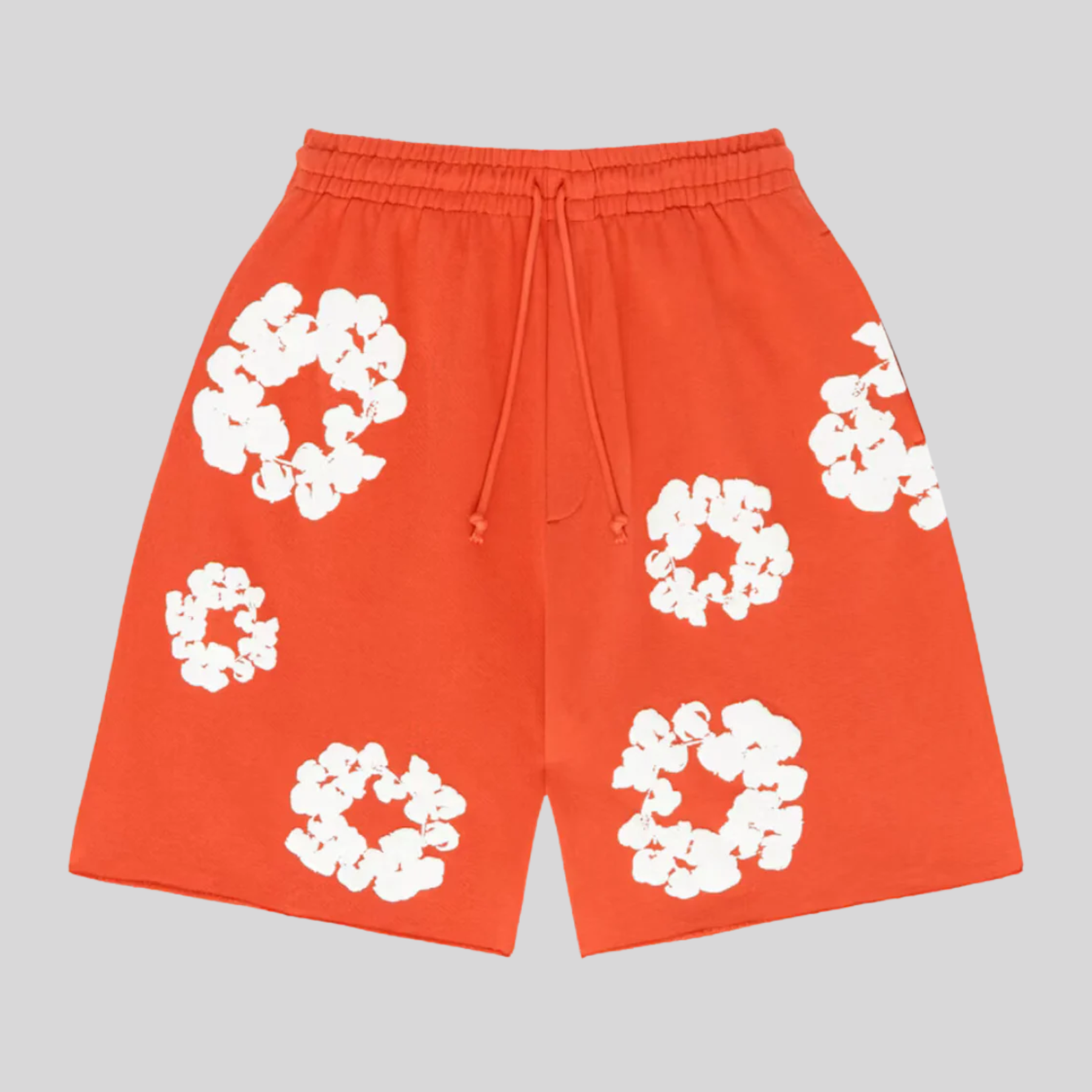 SHORT ORANGE DENIM TEARS