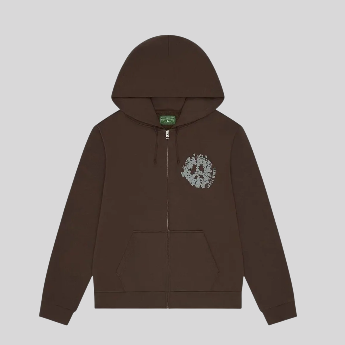 DENIM UP ZIP HOODIE BROWN