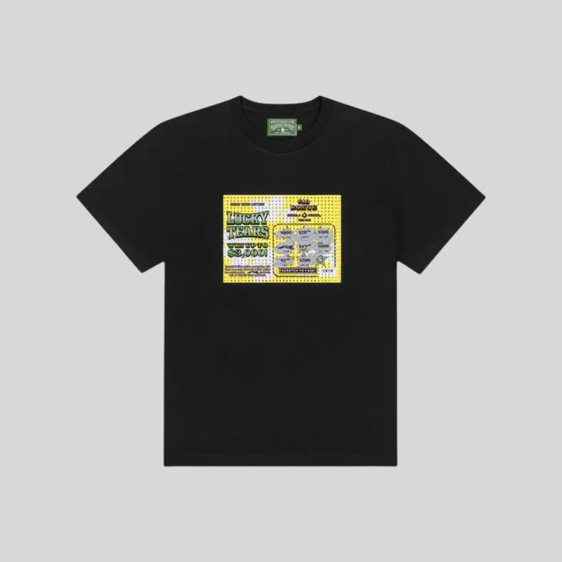 RHINESTONE SCRATCH OFF TEE BLACK DENIM TEARS