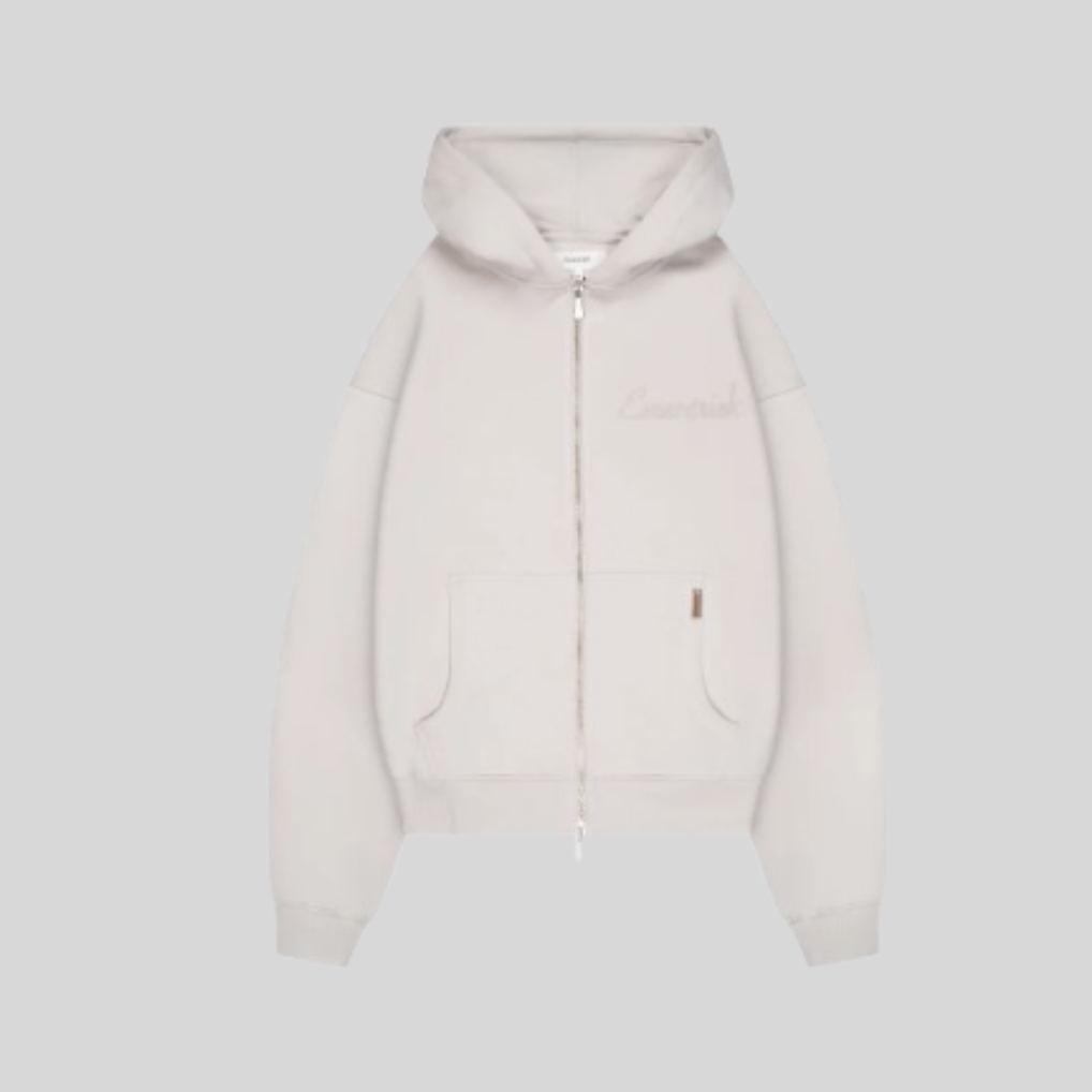 INITIAL ZIPPED HOODIE CLOUD GREY