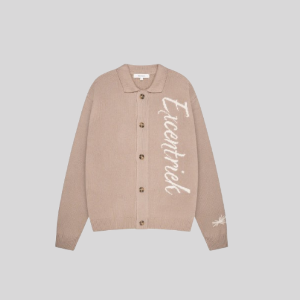 KNITTED CARDIGAN LIGHT BROWN