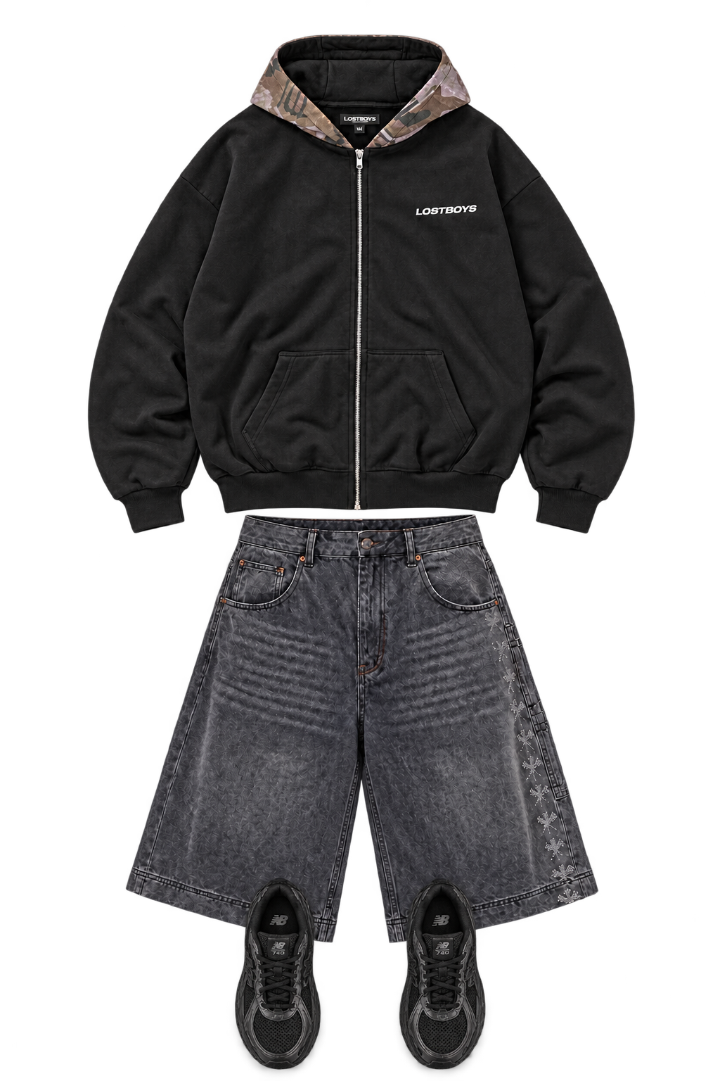 After hours outfit laid flat
