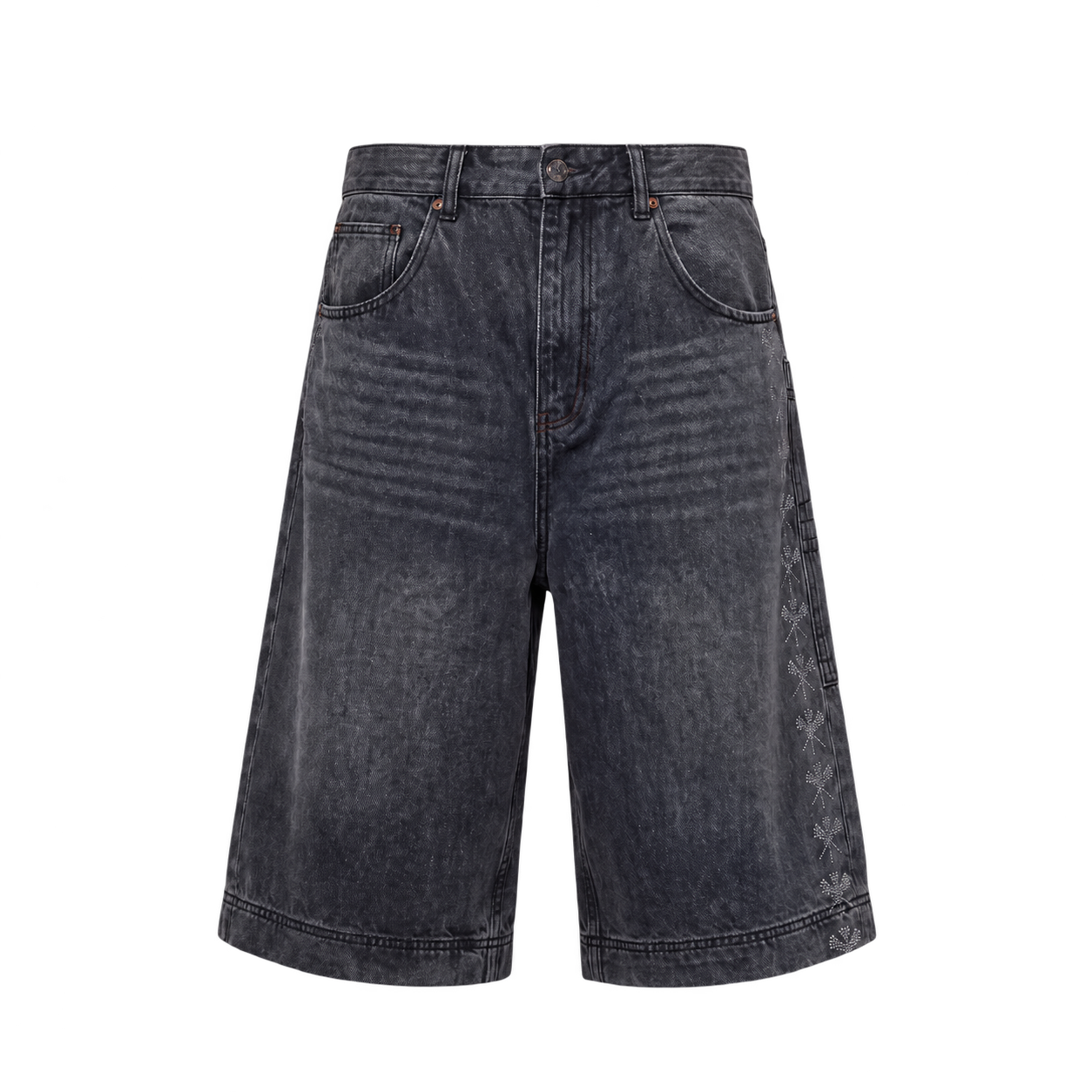 DENIM JORTS WASHED BLACK